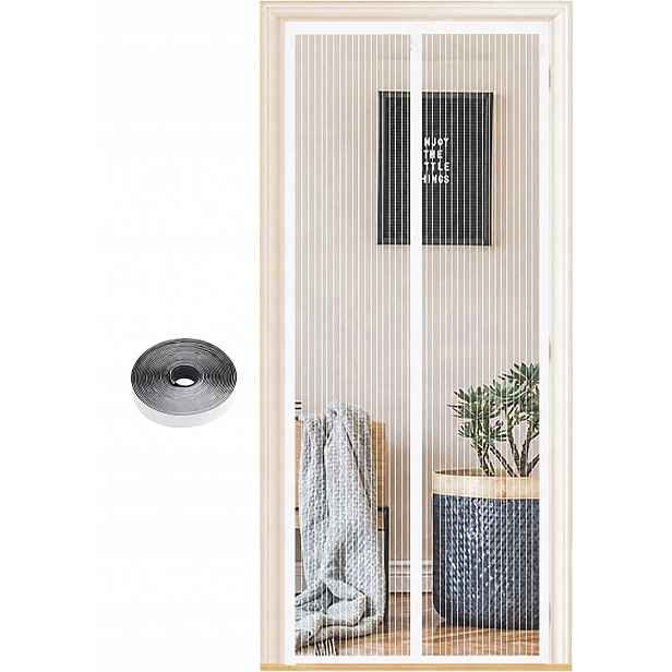 Moskytiéra Went 100 x 230 cm bílá magnetická síť na dveře bez vrtání