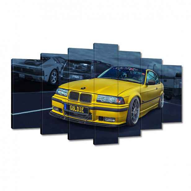 Obrazy 140x80 Zlatý automobil Bmw Auto