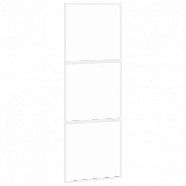 vidaXL Posuvné dveře bílé 76 x 205 cm tvrzené sklo a hliník