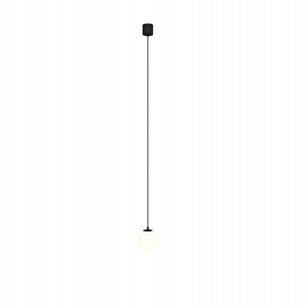 Závěsná Led lampa černá skleněná bílá koule neutrální barva 10 cm Maytoni