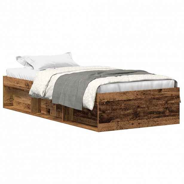 vidaXL Rám postele bez matrace Staré dřevo 90x190cm Technické dřevo