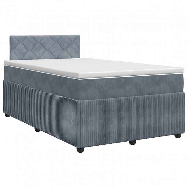 vidaXL Postel boxspring s matrací s čelo Tmavě šedá 120 x 190 cm Samet