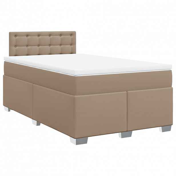 vidaXL Box spring postel s matrací cappuccino 120x200 cm umělá kůže
