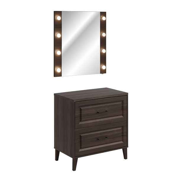 Comad Koupelnová sestava Dorothy s deskou a zrcadlem 80 cm dub ristretto