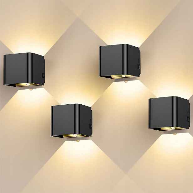 Led nástěnné svítidlo s pohybovým senzorem IPX4 3000K Moderní nástěnné svítidlo 4ks Horní a Spodní část