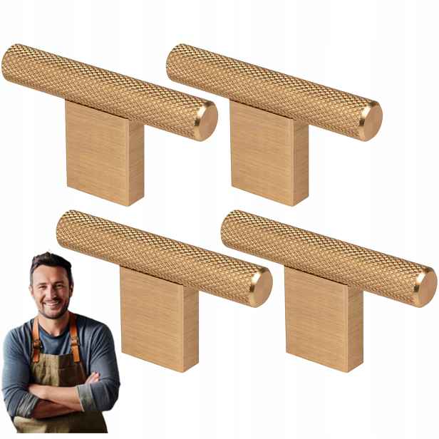 Nábytková Úchytka Kulička Barro Zlaté rýhování 4ks