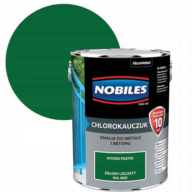 Nobiles Chlorokaučuk Zelený Listový Ral 6002 5L Na Betonu A Kov