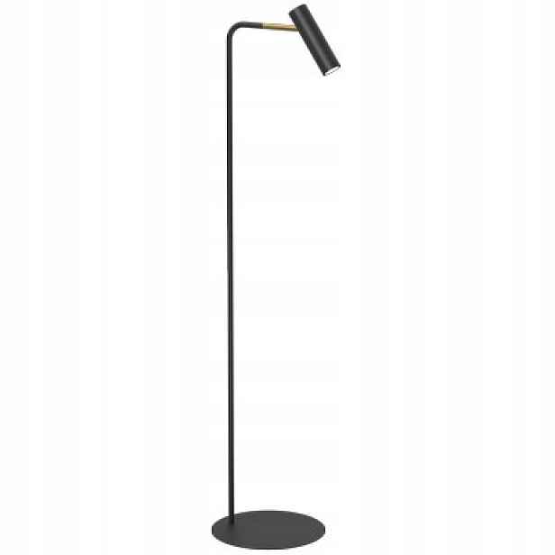 Stojací lampa do ložnice černá zlatá reflektorová 160 cm Luminex