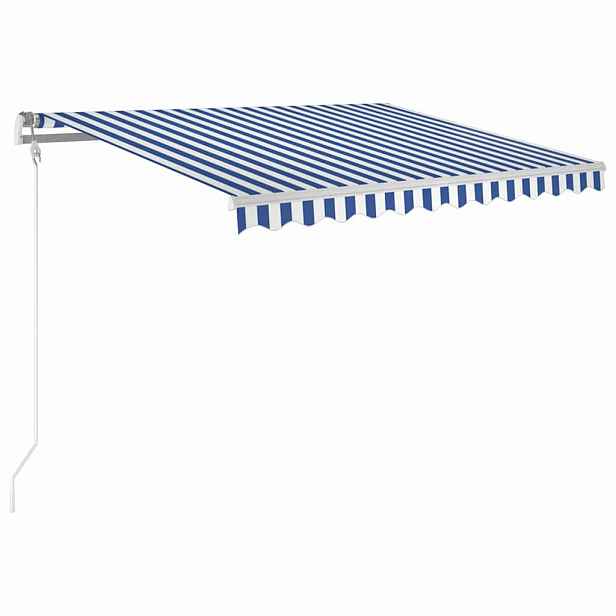 vidaXL Automatická zatahovací markýza 300 x 250 cm modrobílá