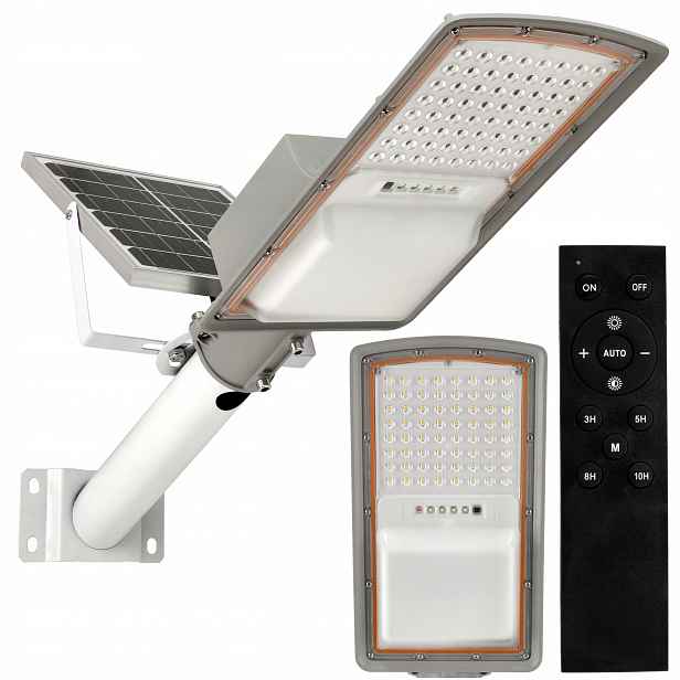 Výkonná Solární Lampa Led 60W Lucerna se senzorem soumraku a držákem