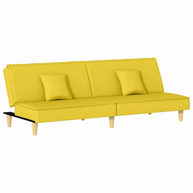vidaXL Rozkládací pohovka světle žlutá textil