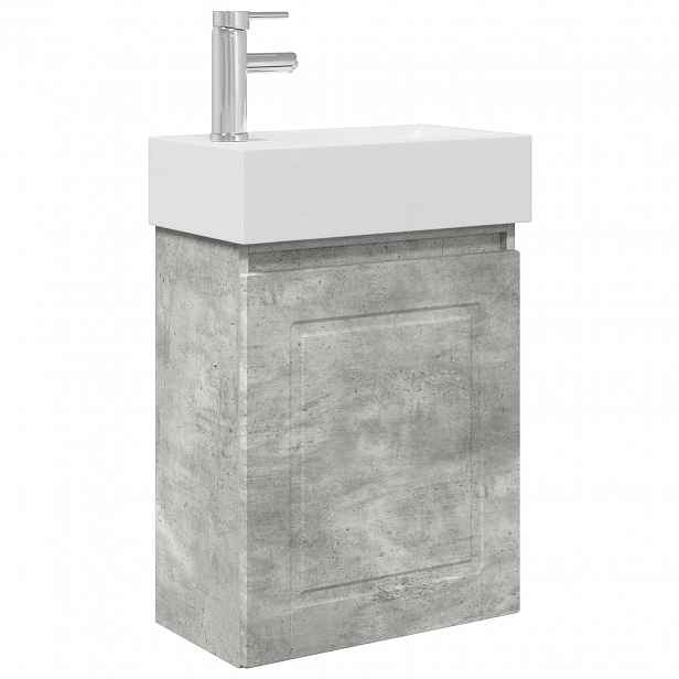 vidaXL Koupelnová skříňka s baterií Betonově šedá 45,5 x 22,5 x 84 cm