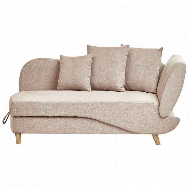 Beliani ČALOUNĚNÉ lehátko chaise longue pravostranné Hnědé Meri