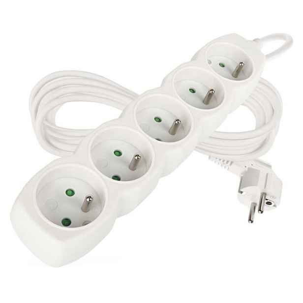 EMOS Prodlužovací kabel s 5 zásuvkami 1,5 mm² Riko 5 m bílý