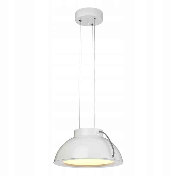 Led závěsná lampa bodová, moderní bílá, kulatá ø35 cm nad stůl Elstead