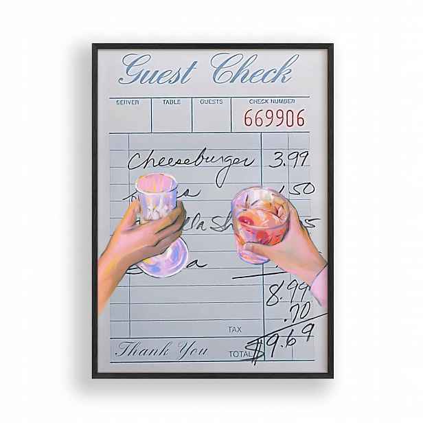 Obraz Guest Check Toast Drinky Plakát Rámeček Dřevěný Černý 30x42 cm