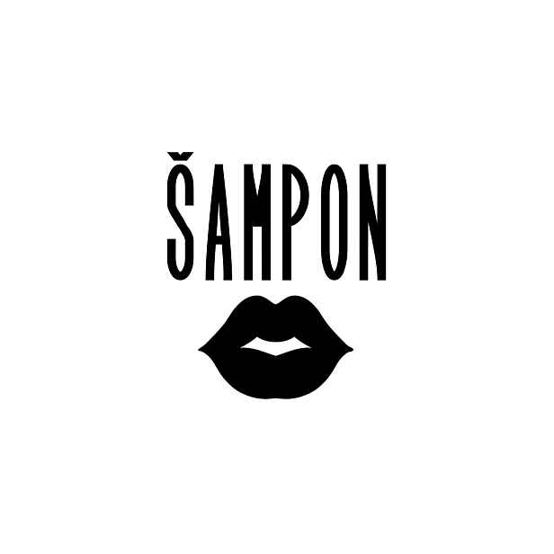 Označto Štítek/nálepka do koupelny Šampon - SLIM, pusa Barva písma: Bílá