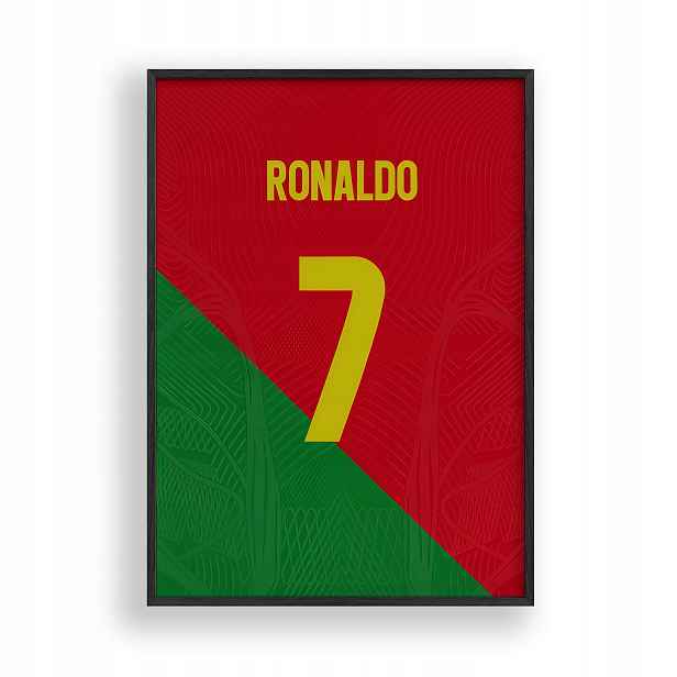Plakát obraz Ronalda Portugalsko 7 v černém dřevěném Rámeček 30x40 cm