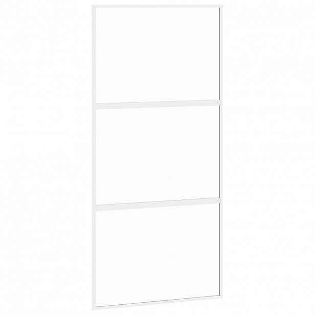 vidaXL Posuvné dveře bílé 102,5 x 205 cm tvrzené sklo a hliník