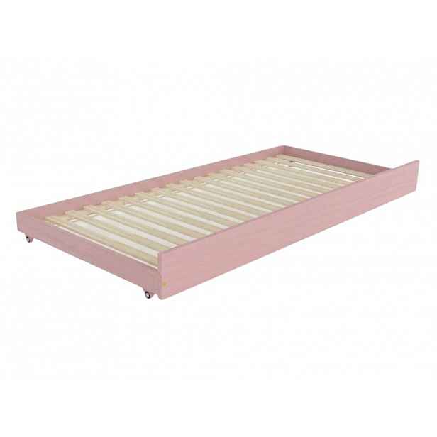 Benlemi Dřevěná výsuvná přistýlka SLEEP pod postel na kolečkách Zvolte barvu: Pastelově růžová, Zvolte rozměr: 80x150 cm (pod postel 80x160 cm), Zvol…