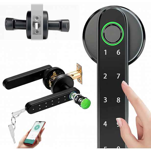 Klika Elektronický Zámek Smart Pro Dveře Na Otisk Prstu Kód Pin Vložka