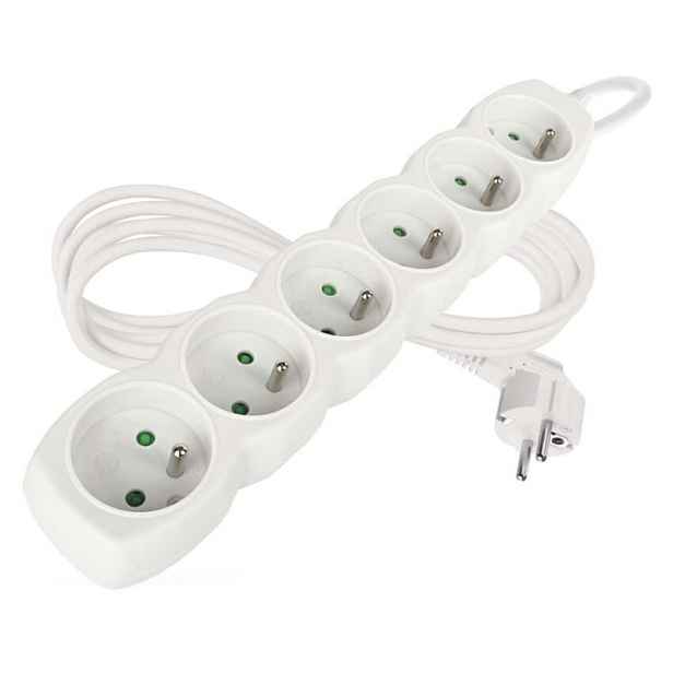 EMOS Prodlužovací kabel s 6 zásuvkami 1 mm² Riko 2 m bílý