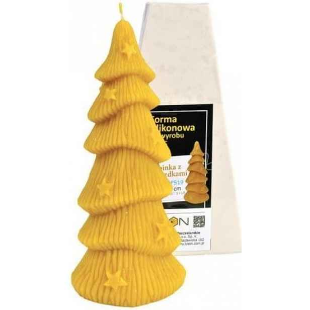 Forma Silikonová Vánoční Stromek S Hvězdami 19 cm vosk Ul