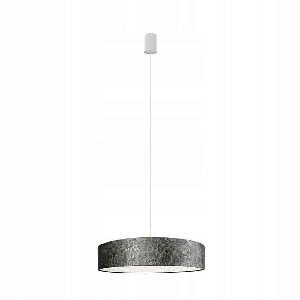Moderní závěsná lampa Nowodvorski Croco šedá, samet, 3xE27