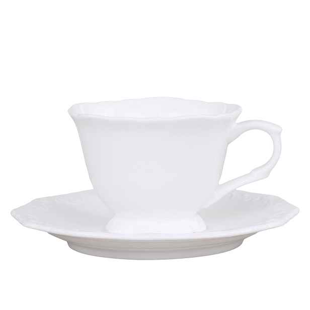 Porcelánový šálek s podšálkem na kávu Provence lace - 9cm / 0.18L Chic Antique