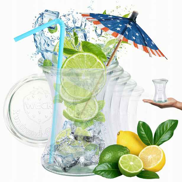 Sklenice Weck 370 ml sklenice ozdobné Deli koření víka sklo 12 Ks