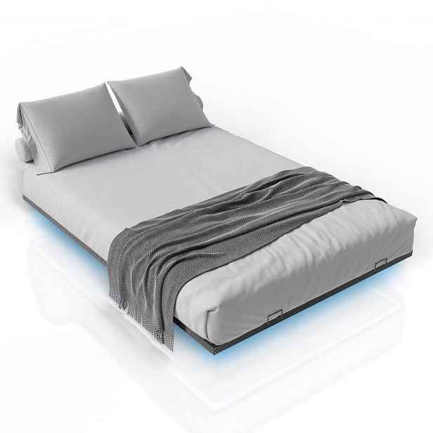 Juskys 107287 Designová postel 140 x 200 cm černá s LED