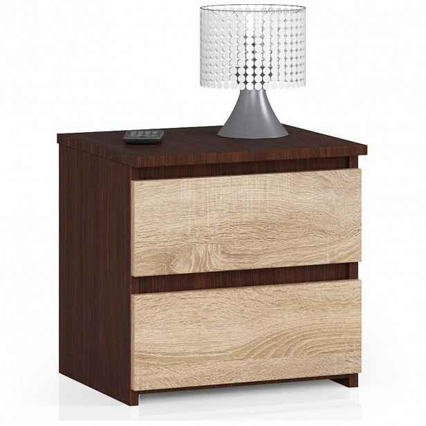RAUMHIRSCH FURNITURE NOČNÍ STOLEK Tmavě hnědý, dub Sonoma 40/40/35