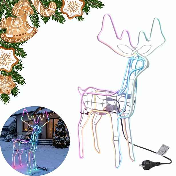 Sob vánoční neon Led 110 cm pohyblivá hlava multicolor IP44 zahrada