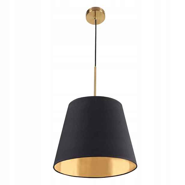 Závěsná lampa Polux, černá, zlatá, kónická, kulatá, 30 cm nad stůl