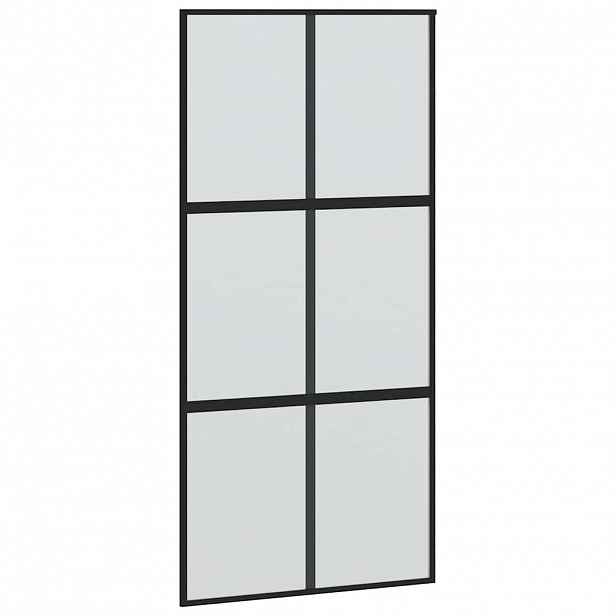 vidaXL Posuvné dveře černé 102,5 x 205 cm tvrzené sklo a hliník