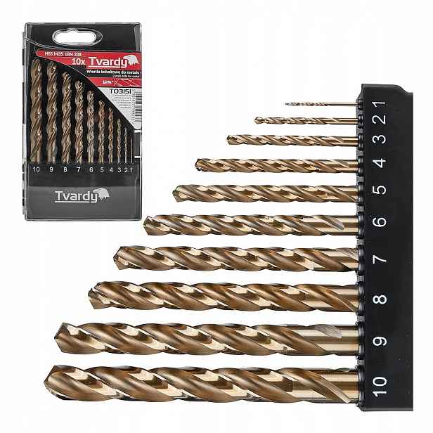 Vrták Sada Vrtáků 10 ks 1-10 mm Do Kovu Hss Co 5% Tvardy