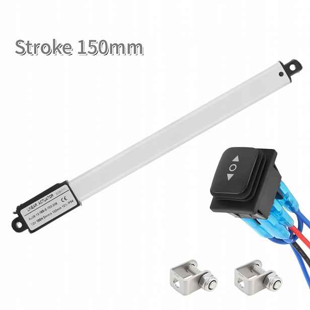 12V Lineární Aktuátor 150mm Zdvih 5mm/s 188N pro Skříně/Zásuvky/Automatizaci