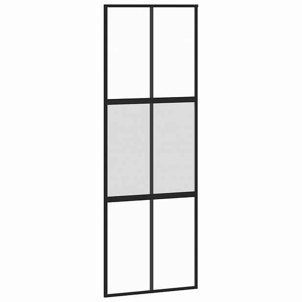 vidaXL Posuvné dveře černé 76 x 205 cm tvrzené sklo a hliník