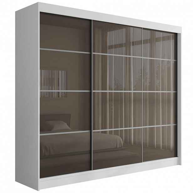 ALTDECOR ŠATNÍ SKŘÍŇ PEKA III – 250 cm – bílá|šedá