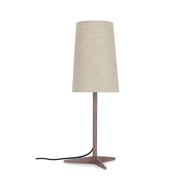 Béžová kovová stolní lampa s textilním stínidlem (výška 60 cm) Assam – Bizzotto