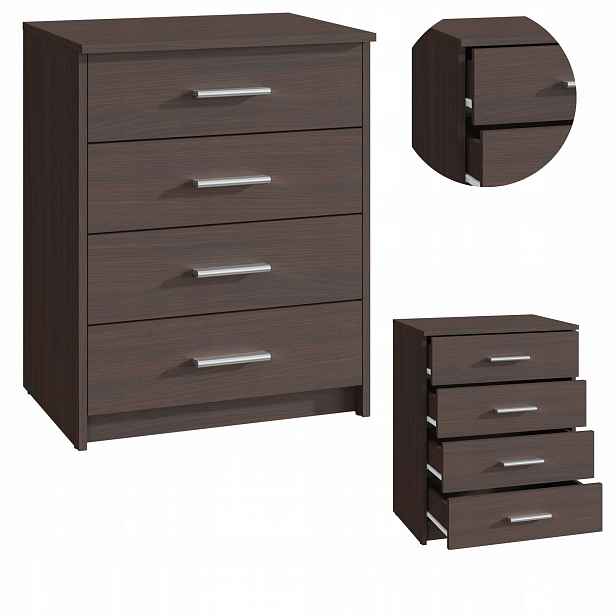 Komoda Bodo 60 cm Wenge velká skříňka na oblečení hračky regál na dokumenty