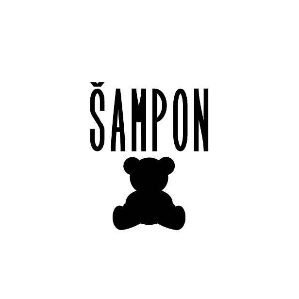 Označto Štítek/nálepka do koupelny Šampon - SLIM, medvídek Barva písma: Bílá