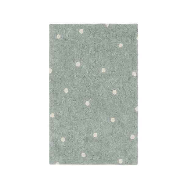 Pratelný ručně tkaný bavlněný dětský koberec v mentolové barvě 100x150 cm Mini Dot Blue Sage – Lorena Canals