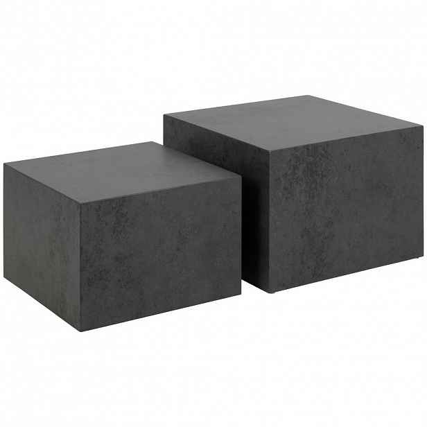 SADA KONFERENČNÍCH STOLKŮ, černá, kompozitní dřevo, 50/58/50/58/33/40 cm