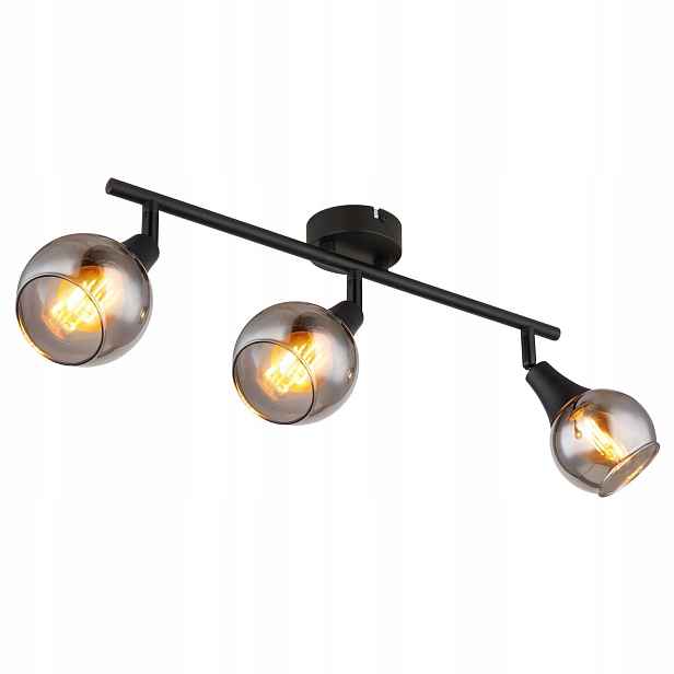 Spot Reflektor Černý Kov Sklo Glyptar 3xE14 Kloubový Globo Lighting