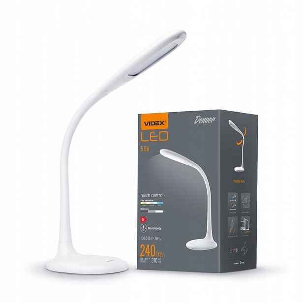 Videx Led stolní lampa Denver bílá VLE-TF03W