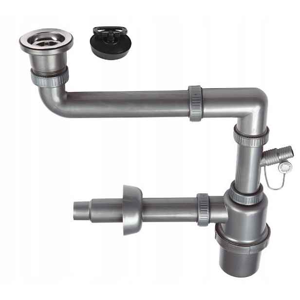 1 Komorový Dřezový Sifon S Klik-klak Zátkou 3.5" HJ/S2119 Jano
