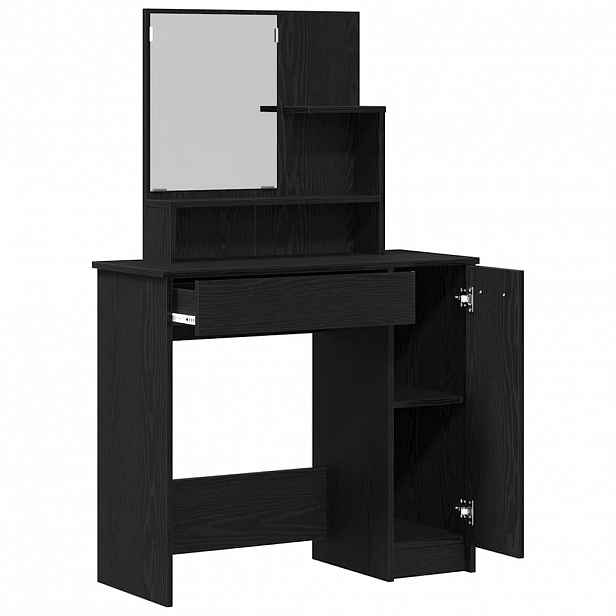 vidaXL Kosmetický stůl Černý dub 86,5 x 35 x 136 cm Kompozitní dřevo