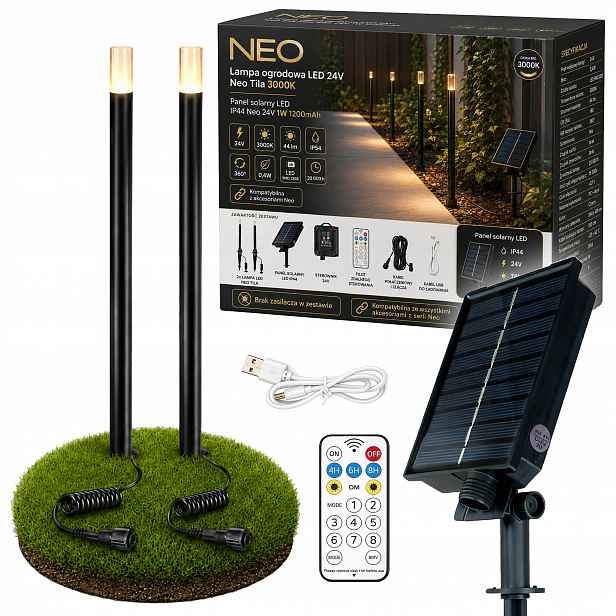 2x Solární Zahradní Lampa Zapichovací pozemní 3000K ovladač