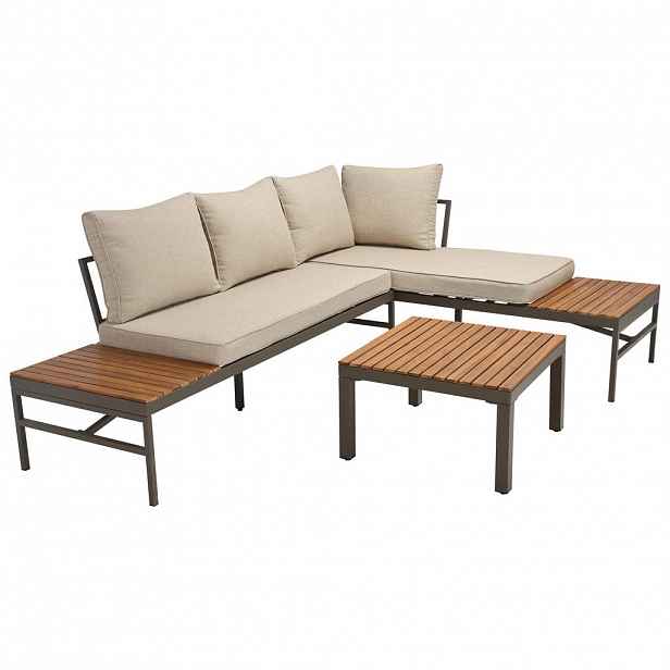 Ambia Garden TERASOVÁ SEDACÍ SOUPRAVA dřevo, kov, textil